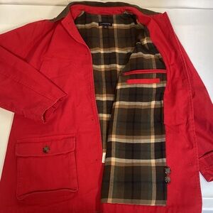 Vintage Lands’ End Red Canvas Barn Chore Jacket flannel lined Women’s Medium